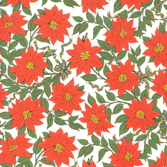 Poinsettia Florentine Holiday Print Paper ~ Rossi Italy